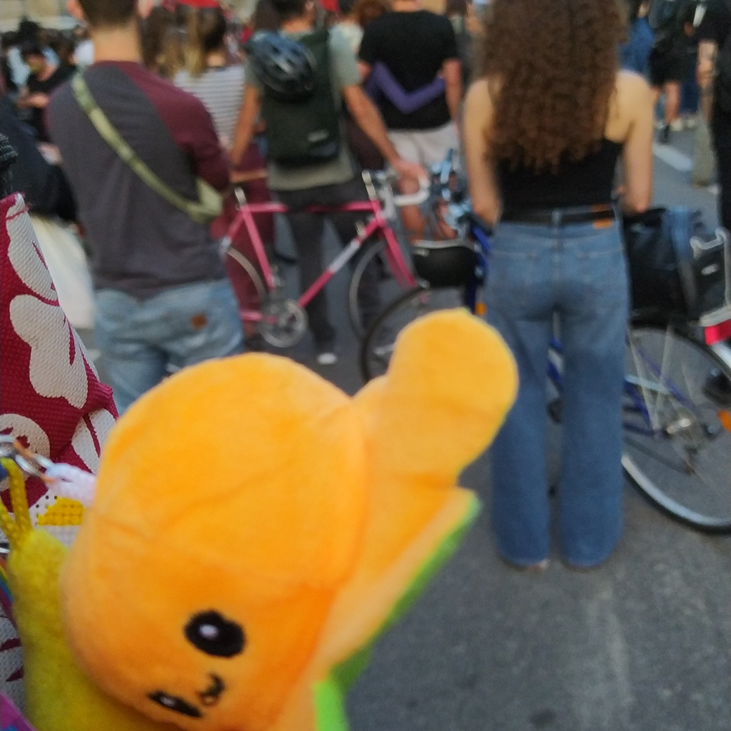 Small Bob auf einer Demonstration